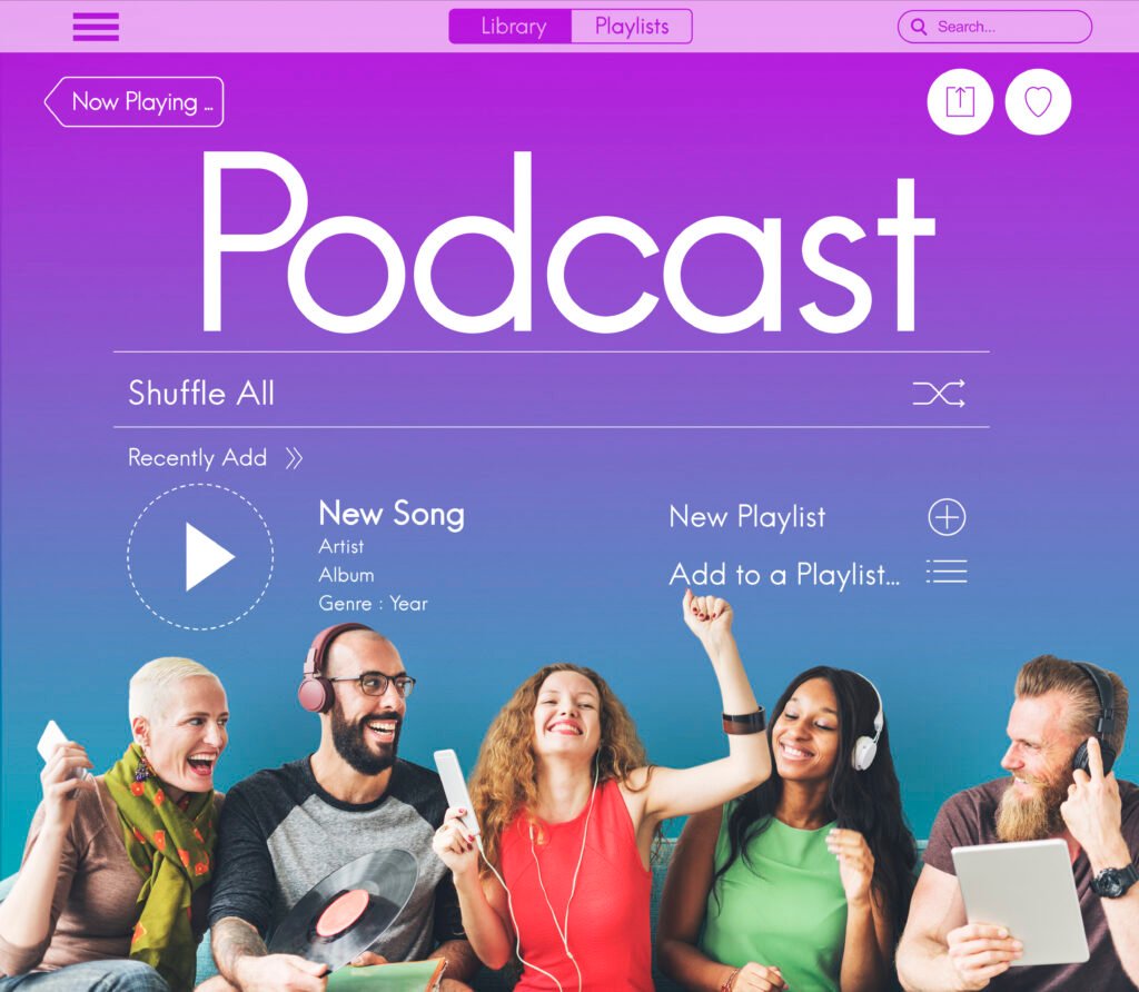 radio podcast music joy concept